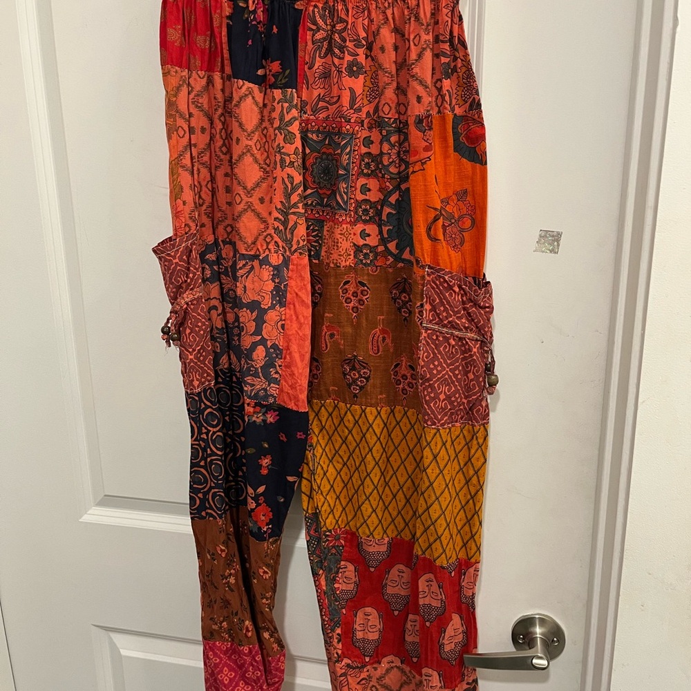 Source Unknown Multicolor Patchwork Ankle Pants - image 1